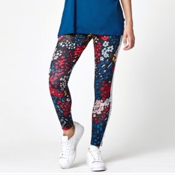 adidas floral stripe leggings